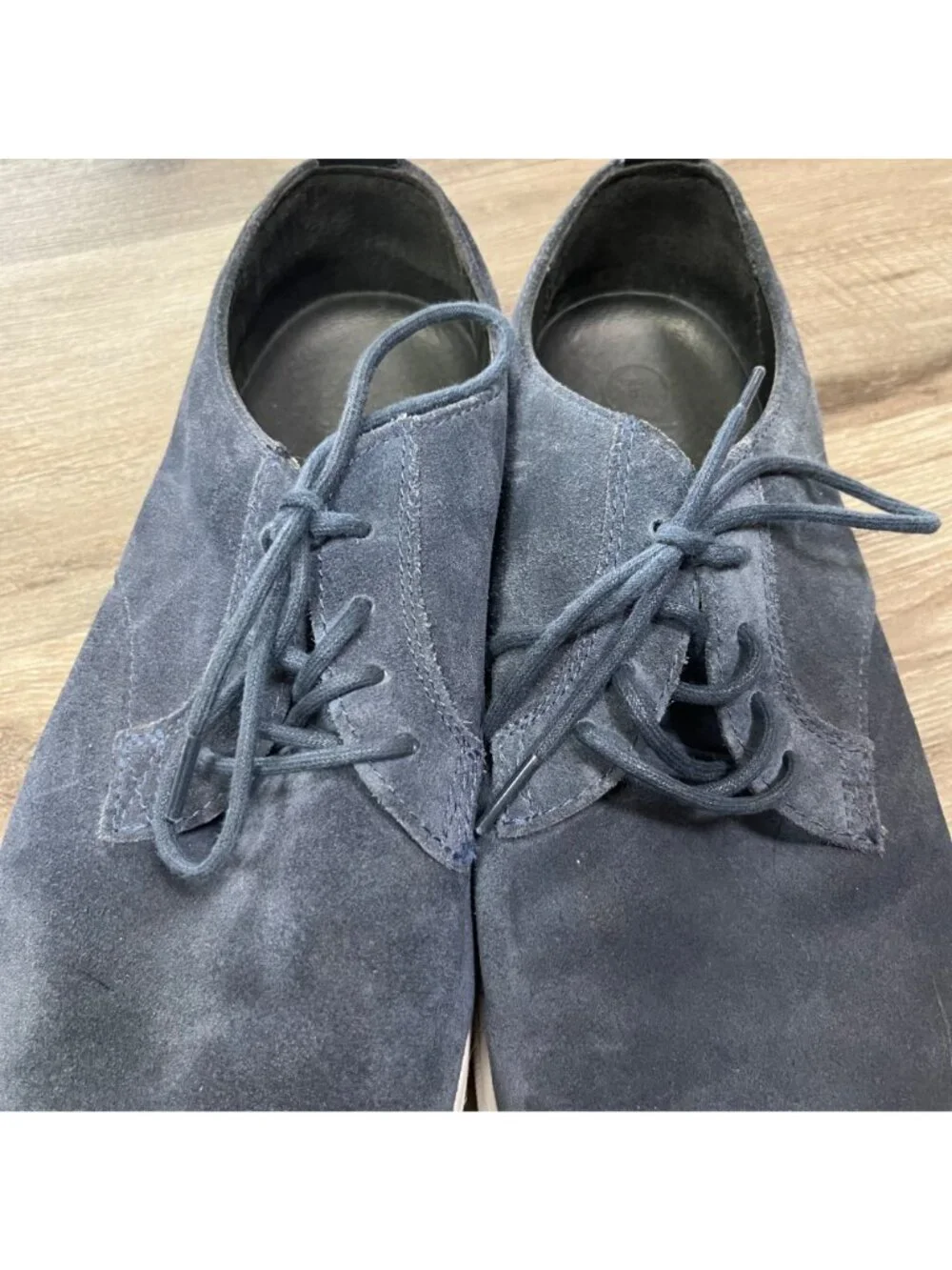 Clae Ellington Suede Lace Up Waxed Shoes Navy Blue Grey Men’s Size 12